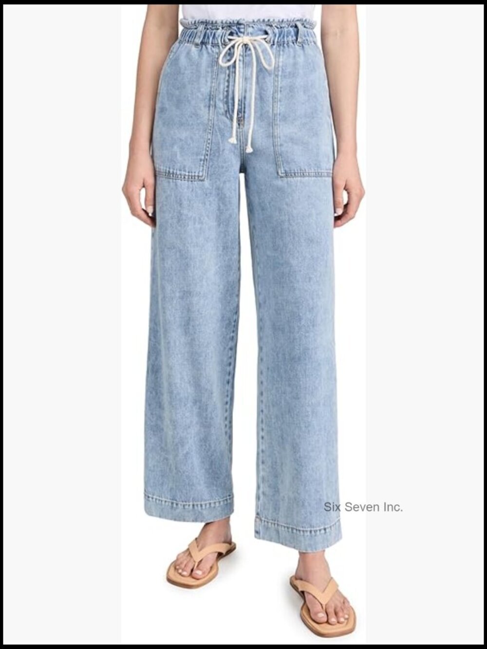 High Rise Loose Ankle Pants with Drawstring Waist